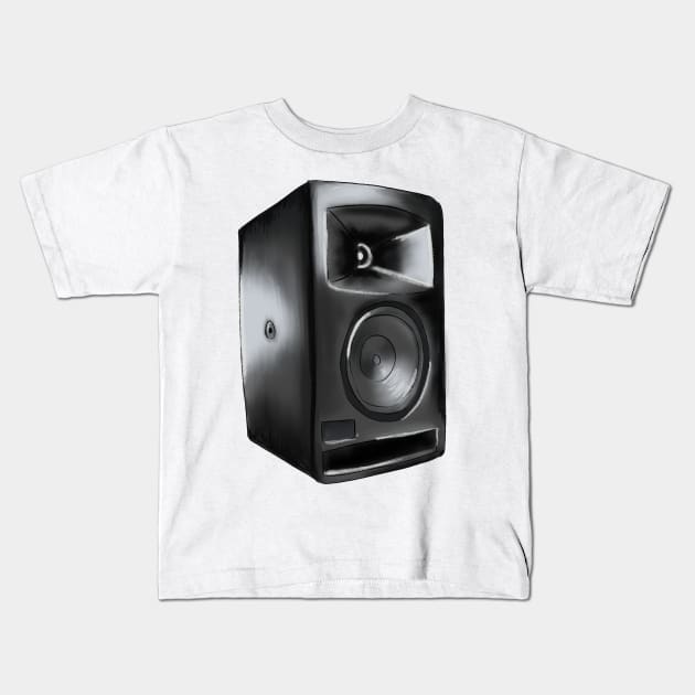 Speaker _ digital drawing Kids T-Shirt by GambarGrace